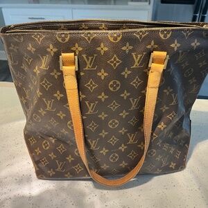 Louis Vuitton Monogram Cabas Mezzo Large Brown Tote